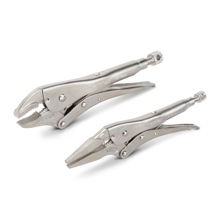 Tekton Locking Pliers Set, 2-Piece (Curved Jaw, Long Nose) PLK99901